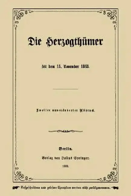 Cover of Die Herzogthümer