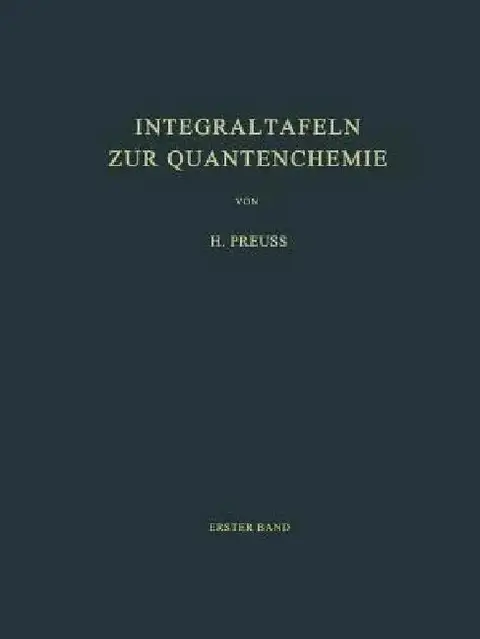 Cover of Integraltafeln Zur Quantenchemie