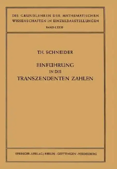 Cover of Einführung in Die Transzendenten Zahlen