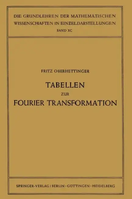 Cover of Tabellen Zur Fourier Transformation