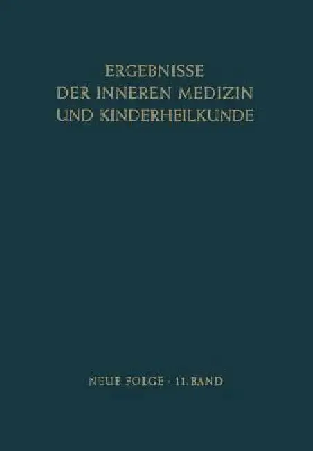 Cover of Ergebnisse Der Inneren Medizin Und Kinderheilkunde