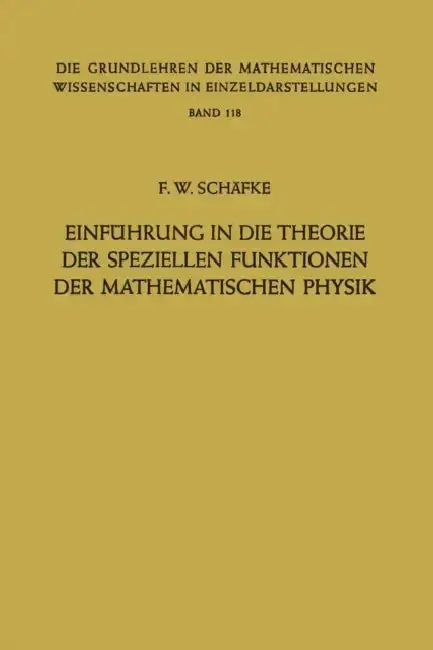 Cover of Einführung in Die Theorie Der Speziellen Funktionen Der Mathematischen Physik