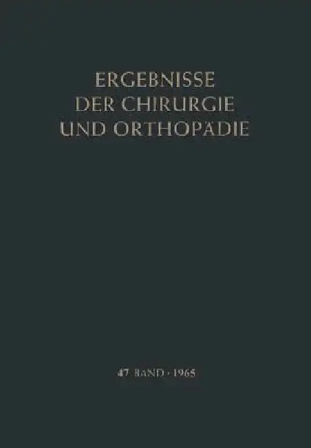 Cover of Ergebnisse Der Chirurgie Und Orthopädie
