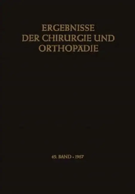 Cover of Ergebnisse Der Chirurgie Und Orthopädie