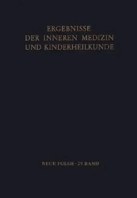 Cover of Ergebnisse Der Inneren Medizin Und Kinderheilkunde