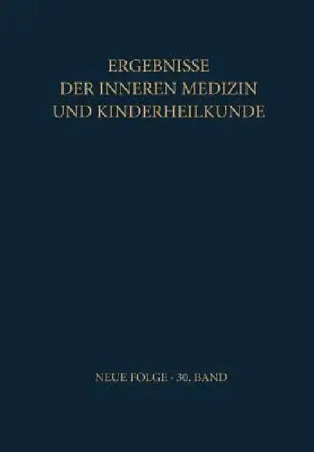 Cover of Ergebnisse Der Inneren Medizin Und Kinderheilkunde