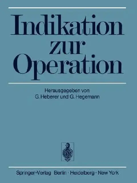 Cover of Indikation Zur Operation