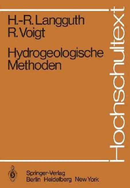 Cover of Hydrogeologische Methoden