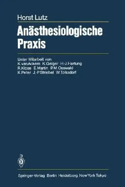 Cover of Anästhesiologische PRAXIS
