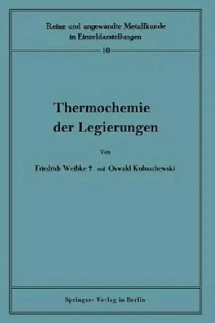 Cover of Thermochemie Der Legierungen