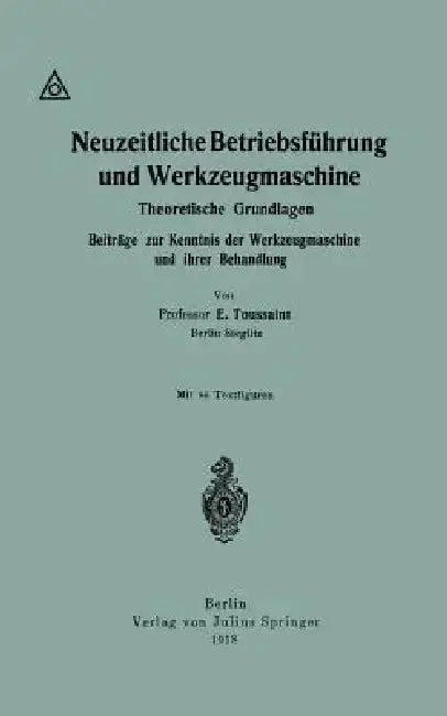 Cover of Neuzeitliche Betriebsführung Und Werkzeugmaschine