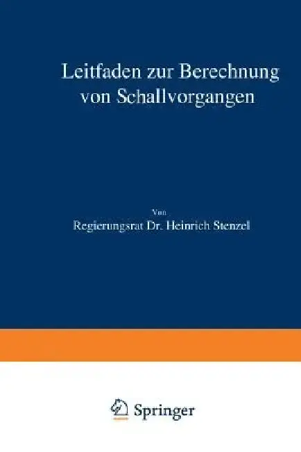 Cover of Leitfaden Zur Berechnung Von Schallvorgängen