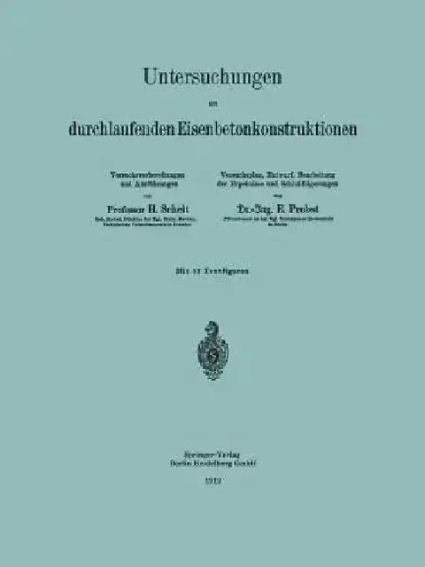 Cover of Untersuchungen an Durchlaufenden Eisenbetonkonstruktionen