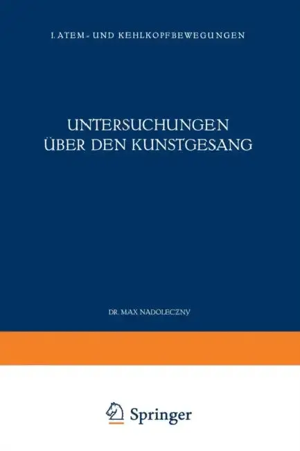 Cover of Untersuchungen Über Den Kunstgesang