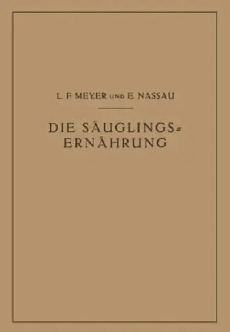 Cover of Die Säuglingsernährung