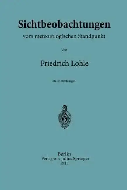 Cover of Sichtbeobachtungen Vom Meterologischen Standpunkt