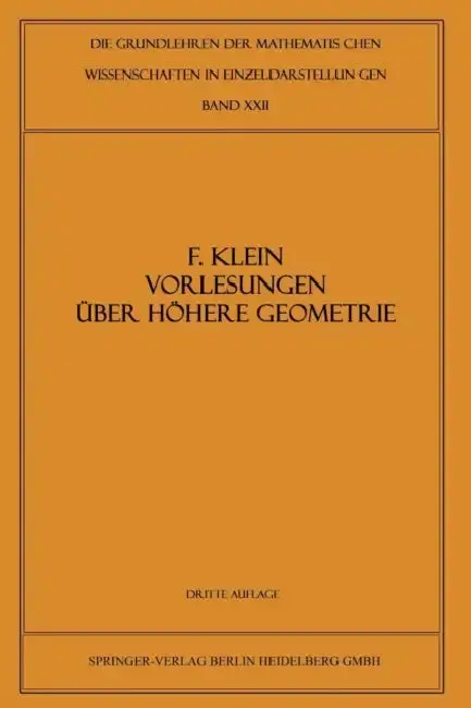 Cover of Vorlesungen Über Höhere Geometrie