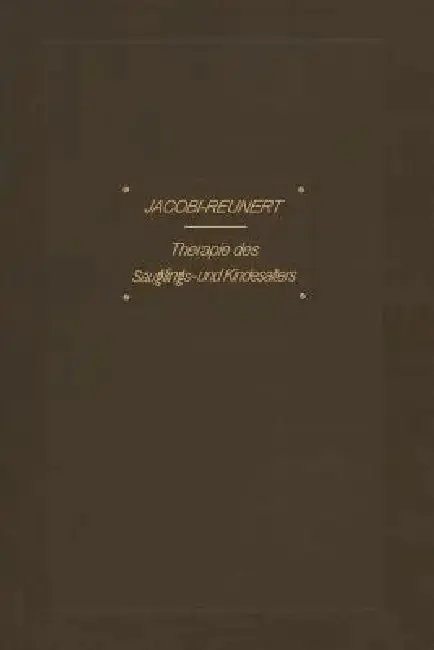 Cover of Therapie Des Säuglings- Und Kindesalters