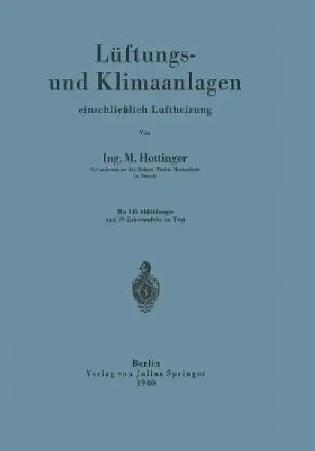 Cover of Lüftungs- Und Klimaanlagen Einschließlich Luftheizung