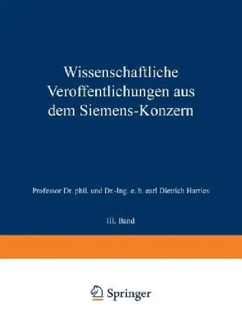 Cover of Wissenschaftliche Veröffentlichungen Aus Dem Siemens-Konzern