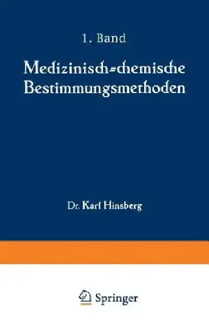 Cover of Medizinisch-Chemische Bestimmungsmethoden