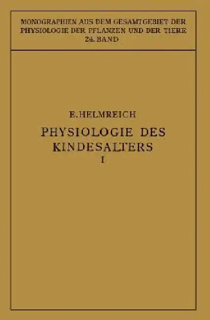 Cover of Physiologie Des Kindesalters