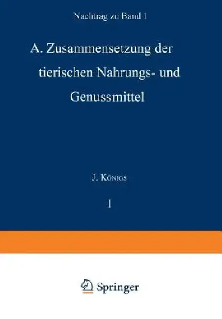 Cover of Chemie Der Menschlichen Nahrungs- Und Genussmittel