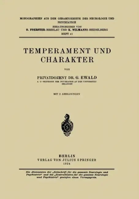 Cover of Temperament Und Charakter