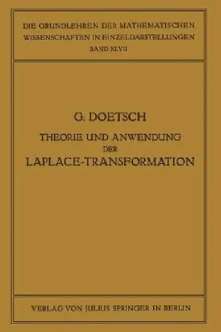 Cover of Theorie Und Anwendung Der Laplace-Transformation