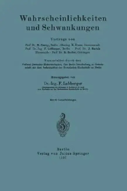 Cover of Wahrscheinlichkeiten Und Schwankungen