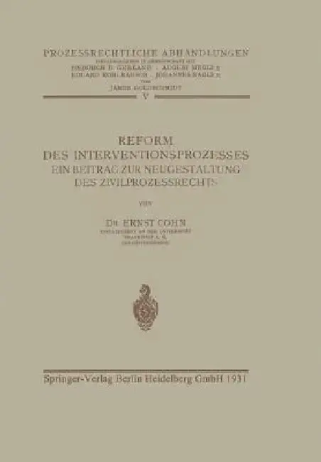 Cover of Reform Des Interventionsprozesses