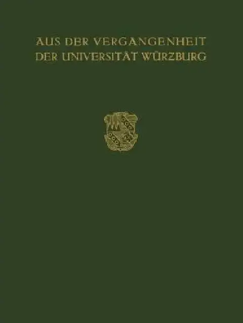 Cover of Aus Der Vergangenheit Der Universität Würzburg