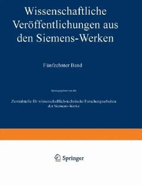 Cover of Wissenschaftliche Veröffentlichungen Aus Den Siemens-Werken