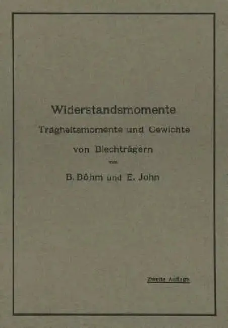 Cover of Widerstandsmomente