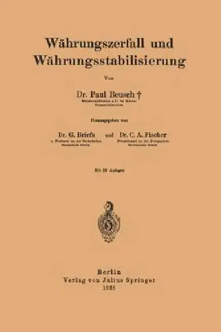 Cover of Währungszerfall Und Währungsstabilisierung
