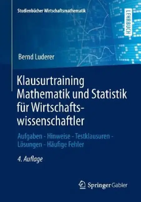 Cover of Klausurtraining Mathematik Und Statistik Für Wirtschaftswissenschaftler