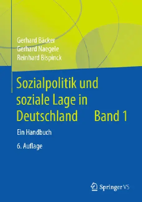 Cover of Sozialpolitik Und Soziale Lage in Deutschland