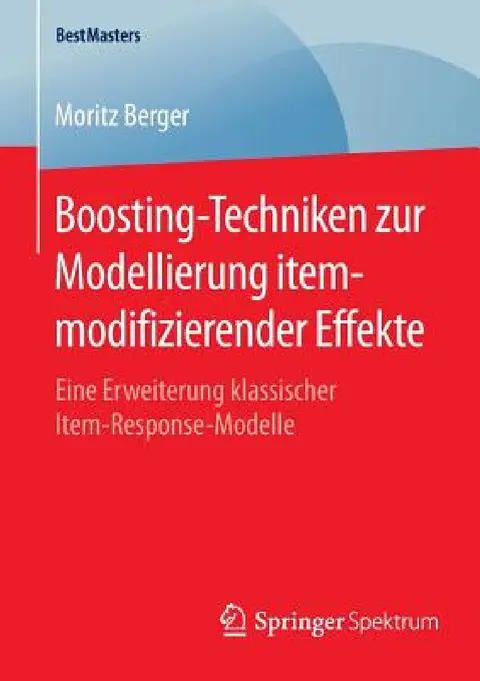 Cover of Boosting-Techniken Zur Modellierung Itemmodifizierender Effekte