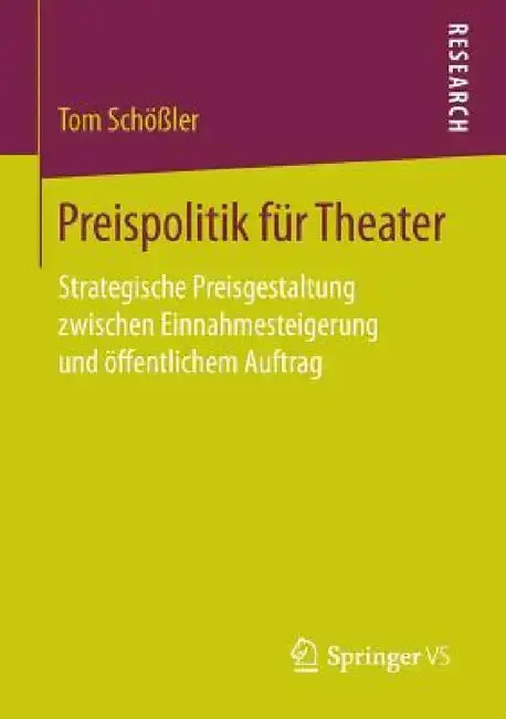 Cover of Preispolitik Für Theater