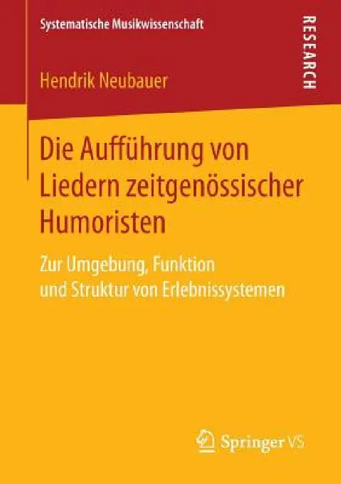 Cover of Die Aufführung Von Liedern Zeitgenössischer Humoristen