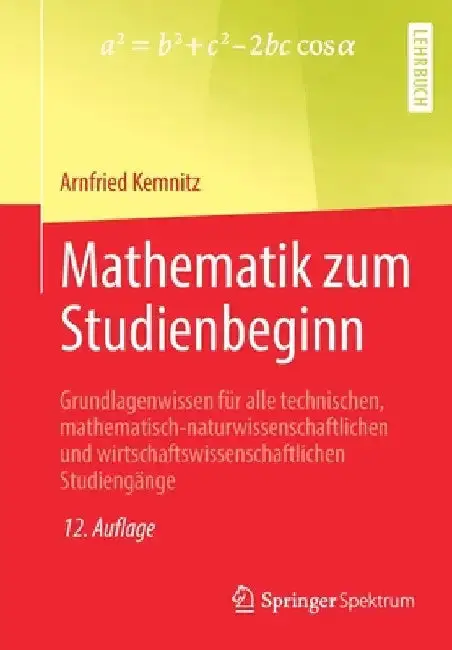 Cover of Mathematik Zum Studienbeginn