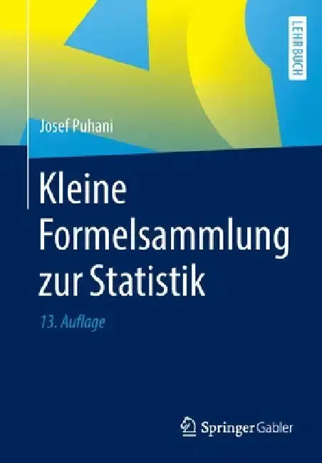 Cover of Kleine Formelsammlung Zur Statistik