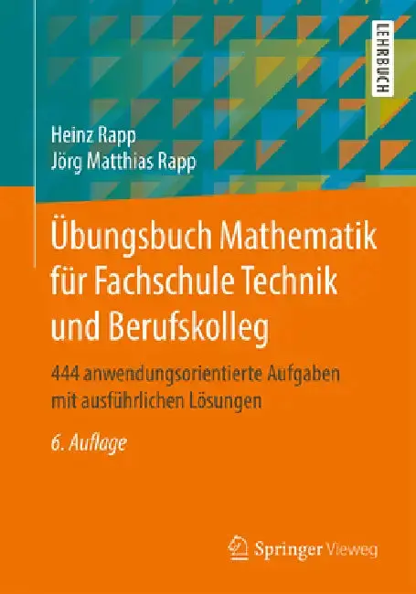 Cover of Übungsbuch Mathematik Für Fachschule Technik Und Berufskolleg