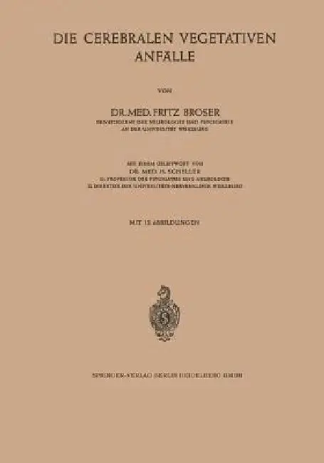 Cover of Die Cerebralen Vegetativen Anfälle