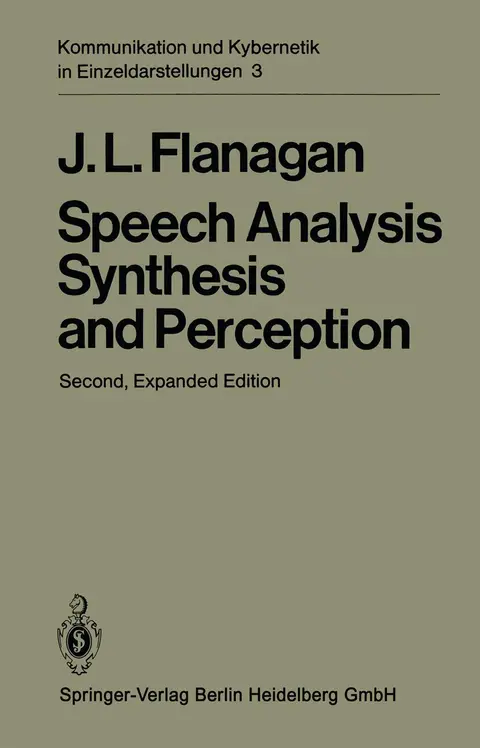 Cover of Speech Analysis Synthesis and Perception
