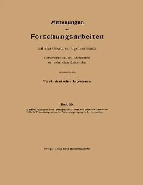 Cover of Mittteilungen Über Forschungsarbeiten Auf Dem Gebiete Des Ingenieurwesens