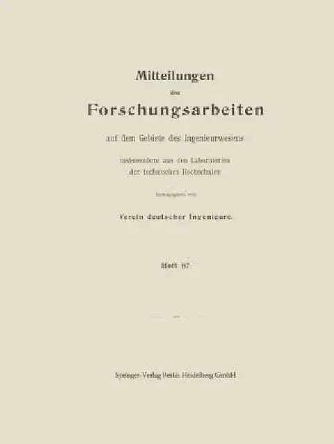Cover of Mitttelungen Über Forschungsarbeiten Auf Dem Gebiete Des Ingenieurwesens
