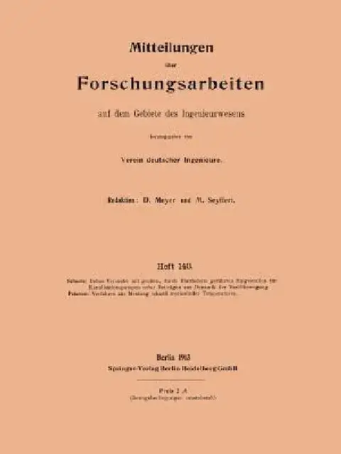 Cover of Mitteilungen Über Forschungsarbeiten Auf Dem Gebiete Des Ingenieurwesens