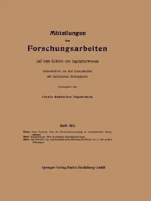 Cover of Mitteilungen Über Forschungsarbeiten Auf Dem Gebiete Des Ingenieurwesens
