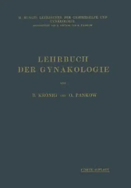 Cover of Lehrbuch Der Gynäkologie